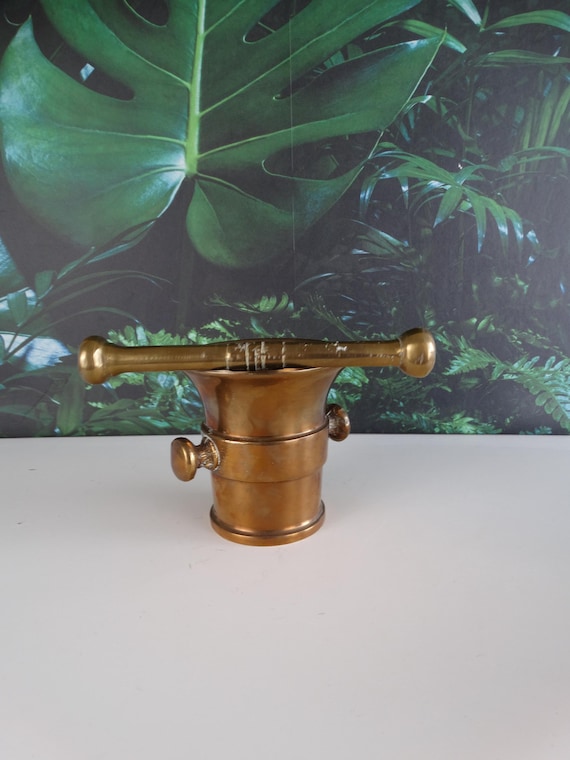 Lebber vintage® - Rare brass mortar and pestle.