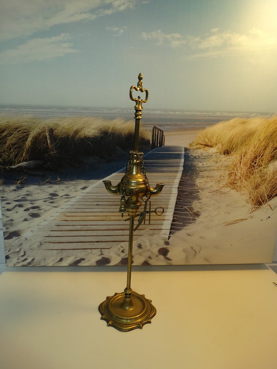 Lebber vintage® - Antique brass oil lamp / snot nose with 4 "muzzles" Netherlands brass antique 1900