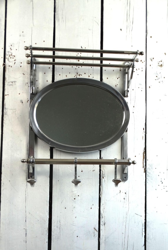 Lebber vintage® - Lebber vintage® - Beautiful wagon coat rack made of nickel-plated brass, French train coat rack, art deco style practical coat rack