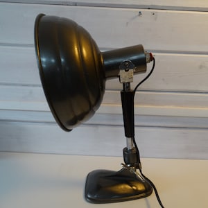 Lebber vintage® - 1950s Pifco Lamp Converted Heat Lamp Enamel Hinged Mushroom Work Light Desk Lamp Vintage Table Lamp