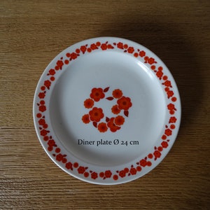 Lebber vintage® - Dinner plates Ø 24 cm acropal lotus. Made in France!