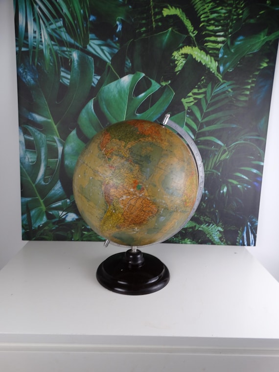 Lebber vintage® - Mid Century Räth Political Globe - 13" German VEB Hermann Haack Earth Globe - Vintage A. Krause Dutch globe.