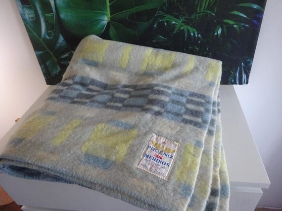 Lebber vintage® - Vintage wool Phoenix Merinos blanket 100% pure new wool. 190 x 220 cm