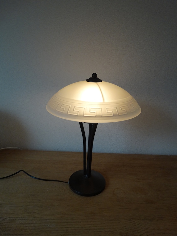 Lebber vintage® -Vintage Luce italy Mushroom table lamp, glass shade !! Italian design!