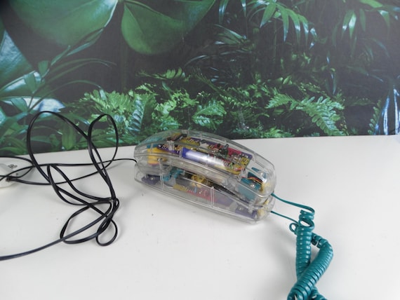Lebber vintage® - Vintage Clear Telephone - Telephone - Clear Phone - Touchtone Phone - Colorful