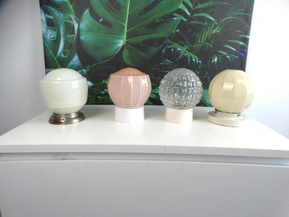 Lebber vintage - Thabur light pink ceiling lamp - 1930s - art deco - lighting from The Hague, the Netherlands.