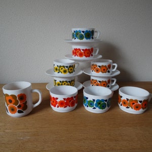 Lebber vintage® - Arcopal lotus cups and saucers, large size! Price per piece!