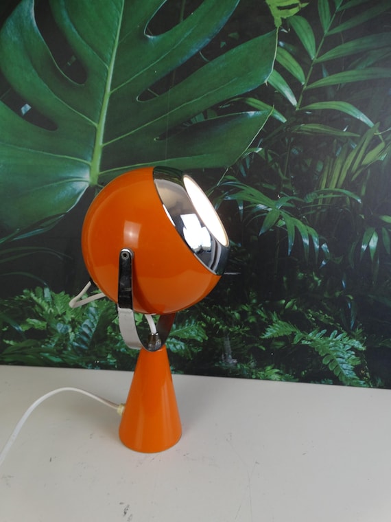 Lebber vintage® - Seventies eyeball spot, 1970s ball spot in orange with chrome.