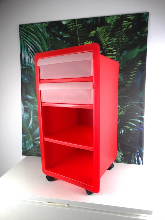 Lebber vintage® - Vintage Red Nero IKEA bedside table - trolley - rolling container - trolley - zero's - Knut Hagberg & Marianne Hagberg