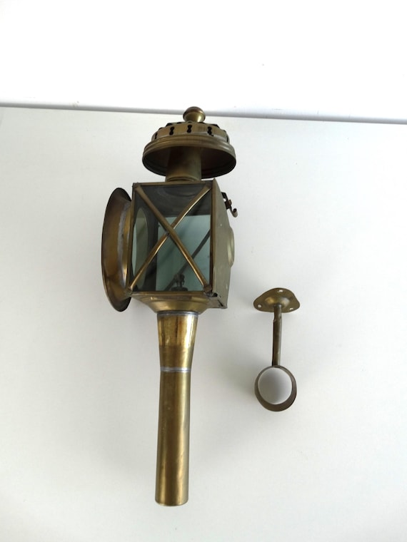 Lebber vintage® - Antique 19th-century French brass carriage/cabin lantern.