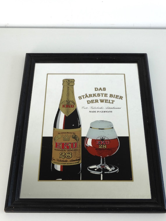 Lebber vintage® - Vintage Kulmbacher Eku beer mirror, advertising mirror.