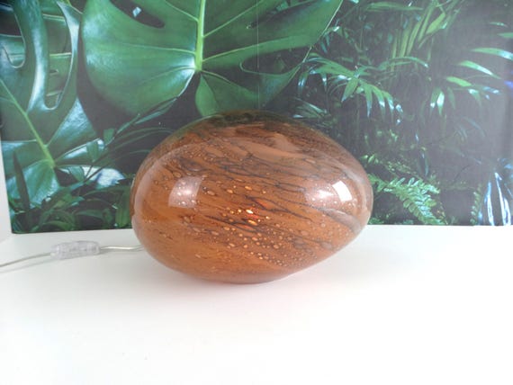Lebber vintage® - Vintage Rasteli goldsparkle eclipse lamp, Made of glass.