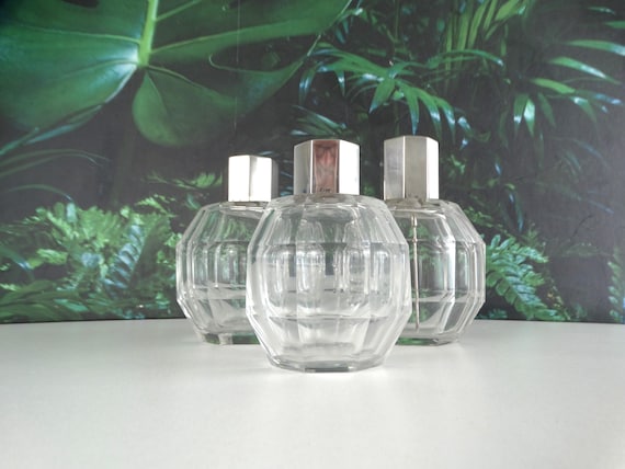 Lebber vintage® - Vintage crystal perfume bottle with silver cap, in 3 sizes.