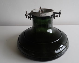 Lebber vintage® - Bulach of Switzerland, Green Glass Christmas Tree Stand, thick emerald glass, Christmas tree holder, vintage x-mass holder
