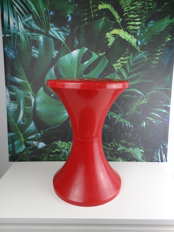 Lebber vintage® - Vintage French stool side table storage chair Tam Tam seventies Modern Design Plastic Furniture Home Decor / French Studio
