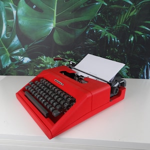 Lebber vintage® - Macchina da scrivere Underwood 23, macchina da scrivere rossa originale, macchina da scrivere manuale, funzionante, macchina da scrivere vintage, qwerty.