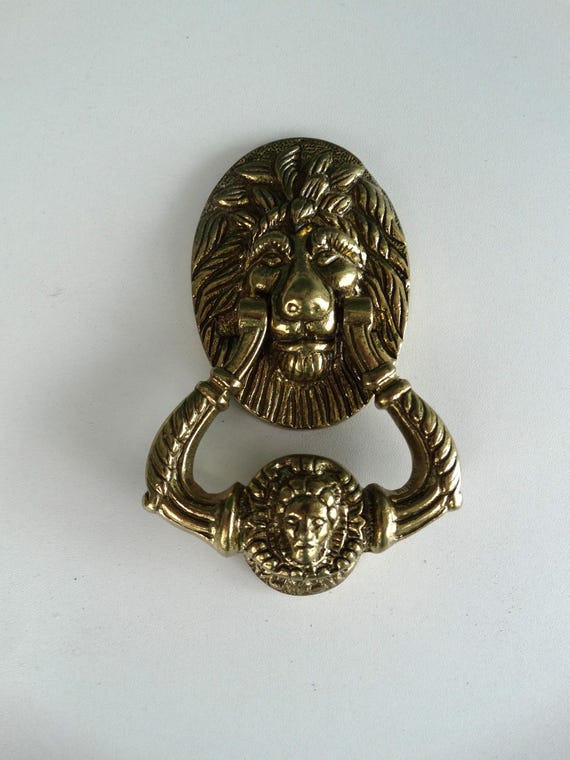 Lebber vintage® - Vintage brass lion's head door knocker. 1980s