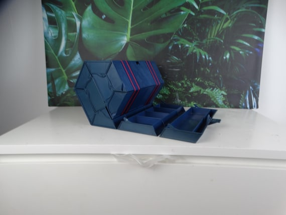 Lebber vintage® - Vintage Rolykit Roll-up Storage Box 1980s. Blue