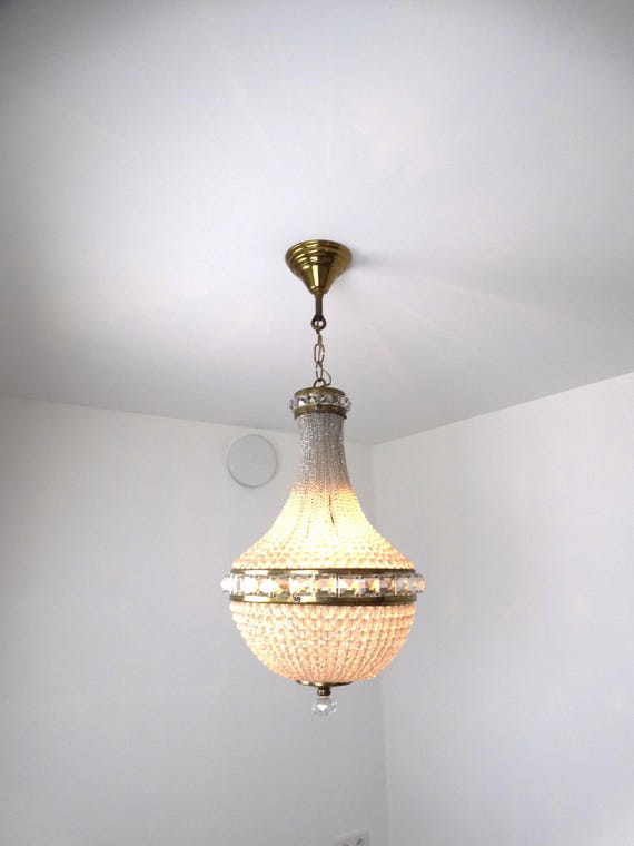 Lebber vintage® - Mid-century crystal chandelier, made in France.