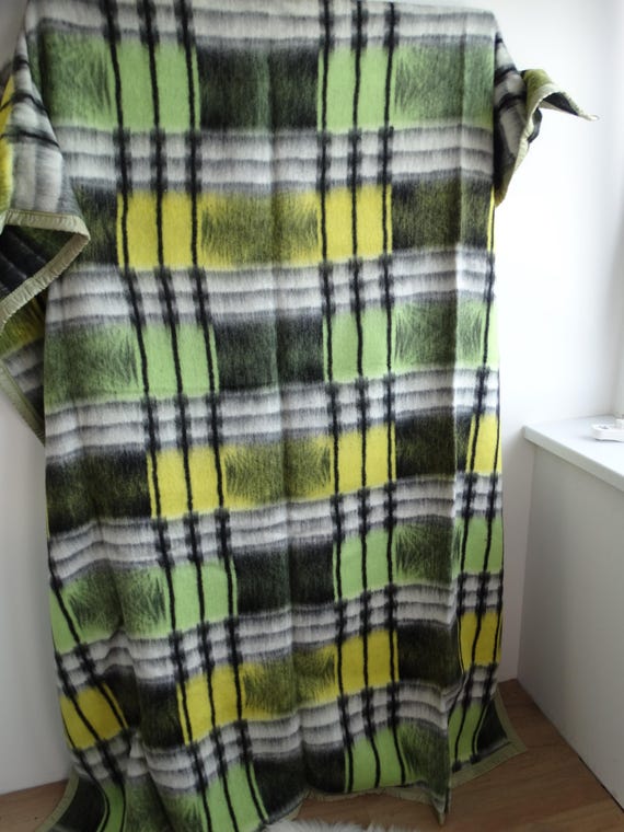 Lebber vintage® - Vintage wool blanket 100% pure virgin wool, Rhemalon wool blanket 190 x 210 cm.