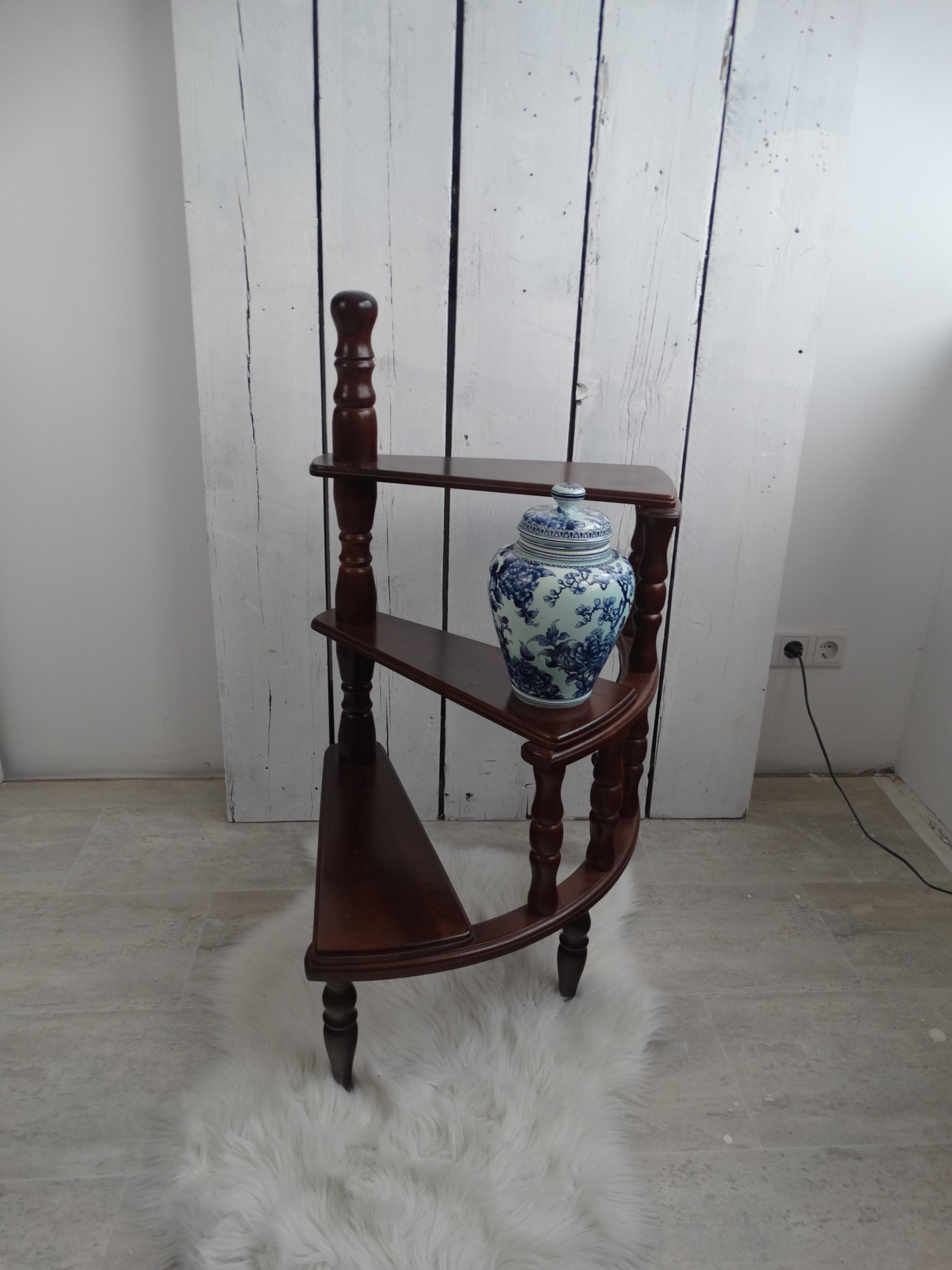 Lebber vintage® - Vintage wooden library ladder, large 1950s spiral bookcase ladder, Victorian style.