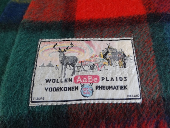 Lebber vintage® - Vintage AAbe wool blanket 100% pure new wool woolly Dutch wool blanket 200 x 150 cm.