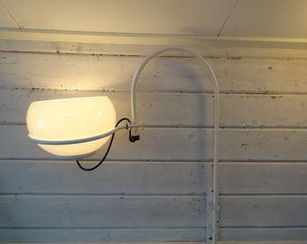 Lebber vintage® - Vintage Gepo Amsterdam, vintage design white arc globe lamp, wall lamp. Exclusive!