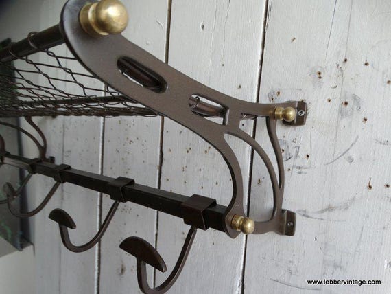 Lebber vintage® - Lebber vintage® - Beautiful wagon coat rack in chrome, French train coat rack, art deco style practical coat rack, Antique brown!