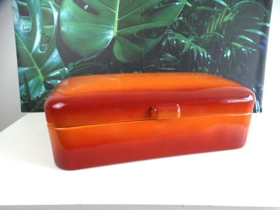 Lebber vintage® - Vintage enamel brocante bread box/bread tin 1960s vintage