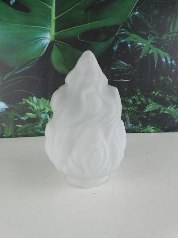 Lebber Vintage® - Art Deco flame lampshade, glass. Flame shade! Original from France.