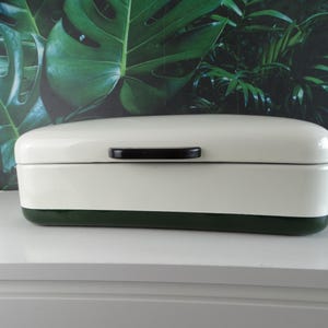 Lebber vintage® - Vintage enamel bread bin, in 2-tone enamel.