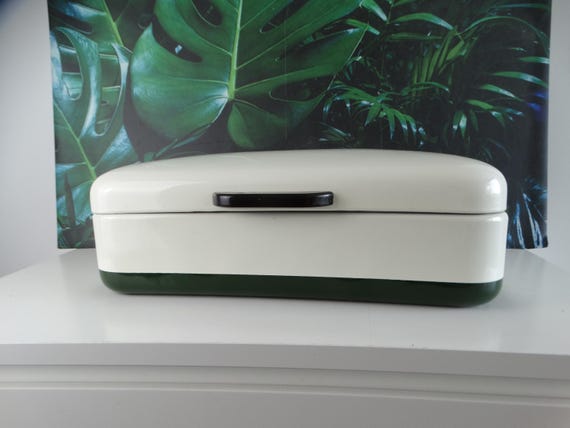 Lebber vintage® - Vintage enamel bread bin, in 2-tone enamel.