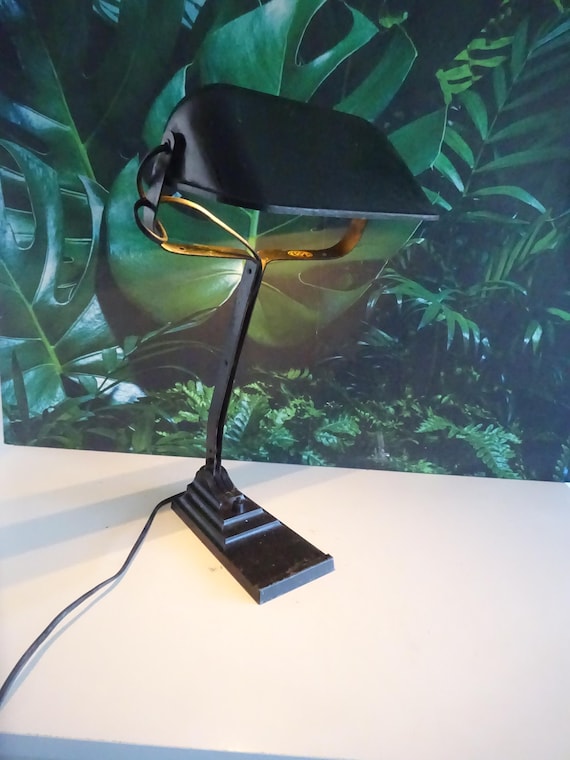 Lebber vintage® - Vintage Erpe bankers lamp - notary lamp.