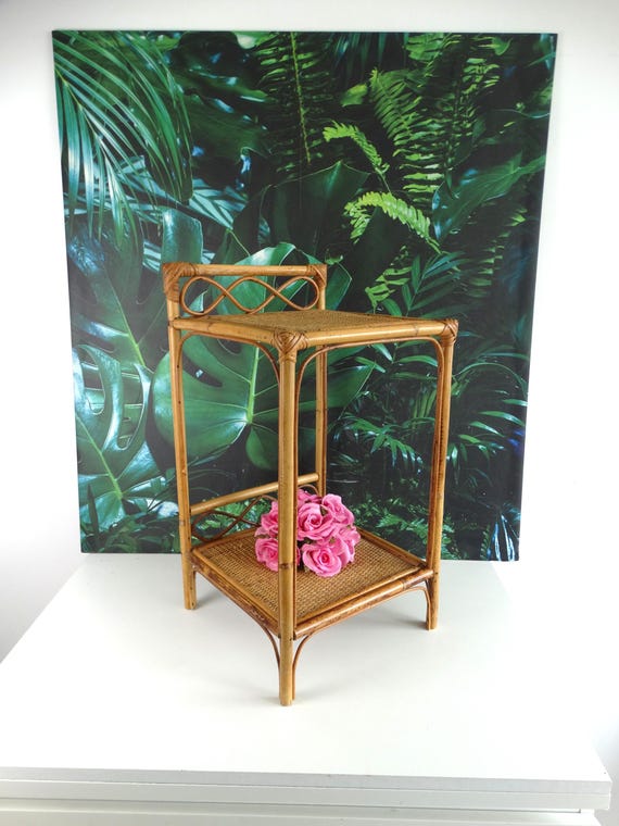 Lebber vintage® - Vintage BOHO rattan nightstand - side table, Boho style.