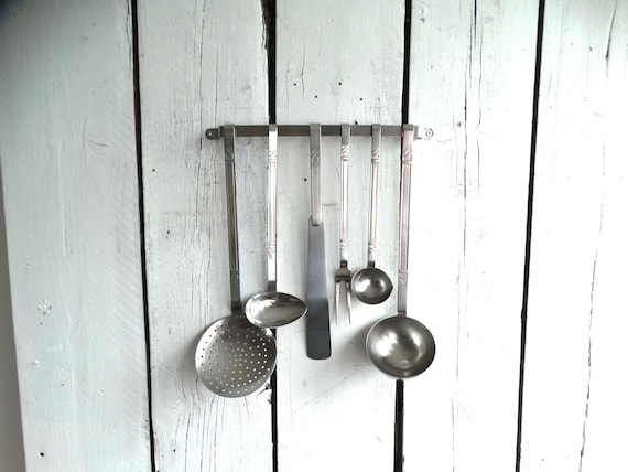 Lebber vintage® - Vintage stainless steel spoon rack from the 1960s., Stainless steel.
