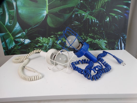 Lebber vintage® - Pop art lamp, with curled cord, original vintage!! industrial lamp/retro lamp/work lamp/table lamp/wall lamp/lamp