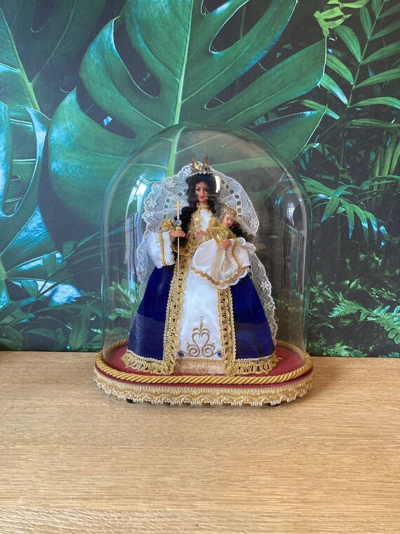 Lebber vintage® - Holy Mary in a bell jar!! Cloche, Bell, Jar, Dome, 1930.
