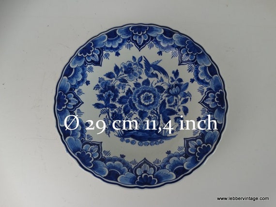 Lebber vintage® - Large wall plate Ø 11.4 inches, Royal delft, Porceleyne bottle, Wall plate 1962.