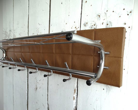 Lebber vintage® - Vintage faux leather tubular coat rack from the sixties! Real vintage!
