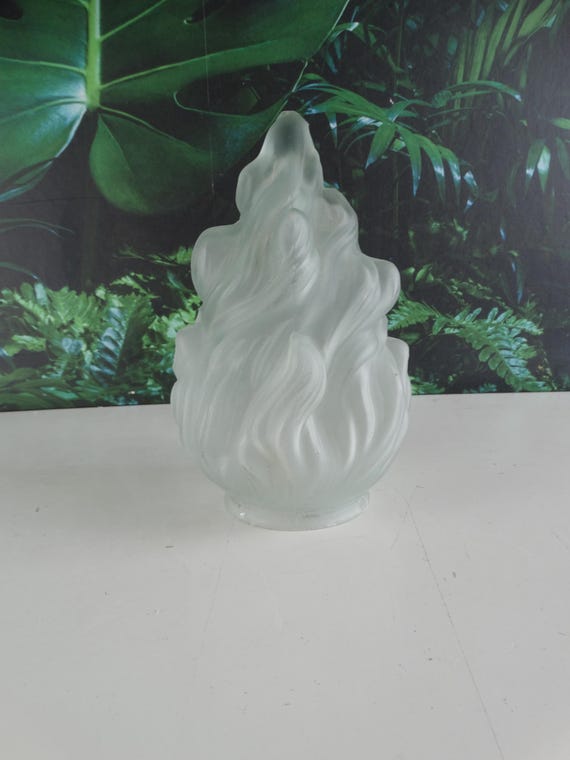 Lebber Vintage® - Art Deco flame lampshade, glass. Flame shade! Original from France.
