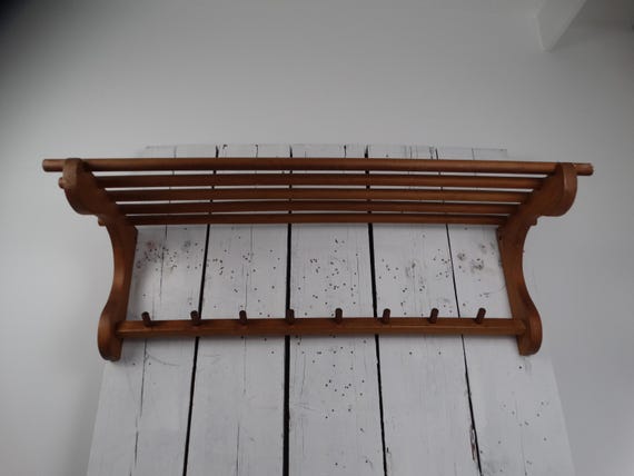 Lebber vintage® - Mid century wall coat rack oak!