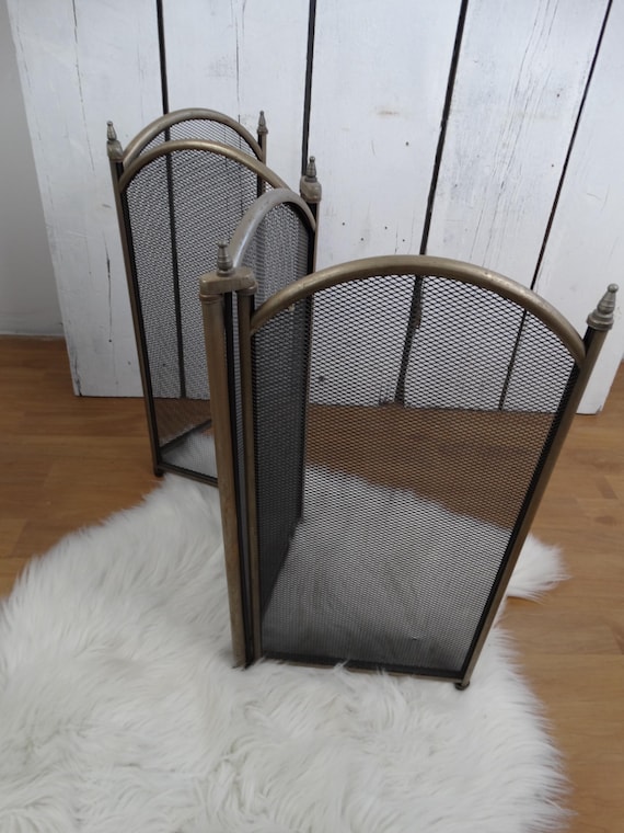 Lebber vintage® - Beautiful Victorian Antique fireplace screen / firewall - foldable 4 screen - classic luxury interior