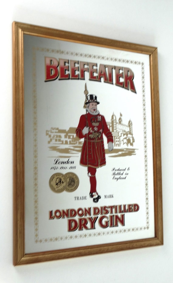 Lebber vintage® - Vintage Beefeater Dry Gin mirror, advertising mirror.