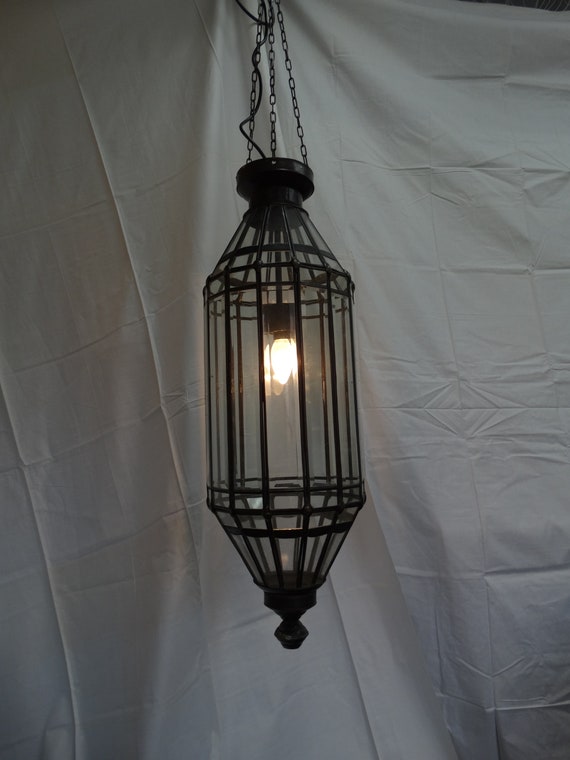 Lebber vintage® - Brass lantern with facet cut glass! Real vintage!