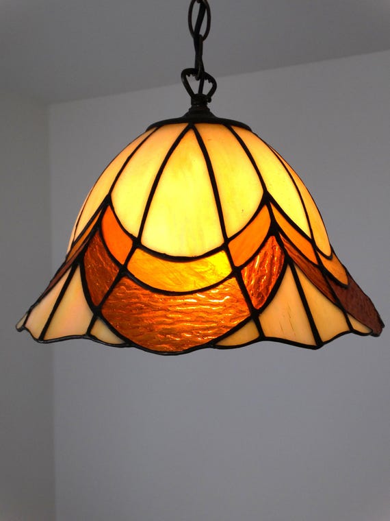 Lebber vintage® - Vintage Tiffany pendant lamp. Stained glass lamp.