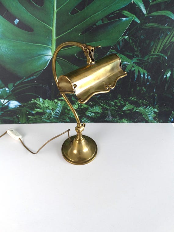 Lebber vintage® - Rare antique French piano brass lamp/brass desk lamp: notary lamp