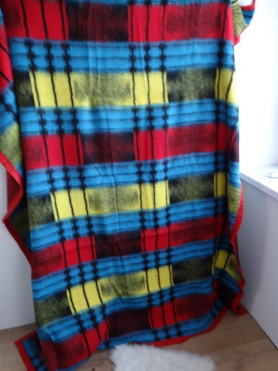 Lebber vintage® - Vintage wool blanket 100% pure virgin wool, Rhemalon wool blanket 190 x 210 cm.