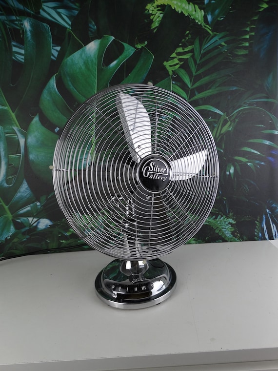 Lebber vintage® - Retro Chrome Plated Silver Gallery Table fan.