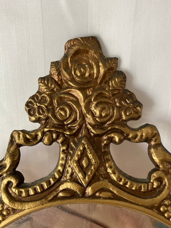 Antique cast iron mirror, midcentury.