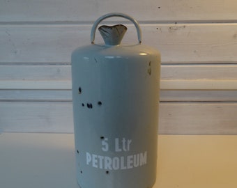 Lebber vintage® - Vintage 5L petroleum kan enamel 50's petrol enamel mancave industrial
